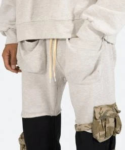 Mnml Bottoms Mixed Material Cargo Pants - Black/Grey