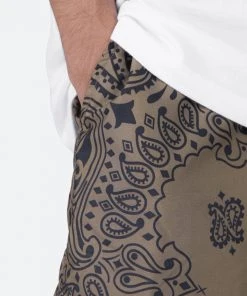 Mnml Nylon Paisley Shorts - Brown Bottoms