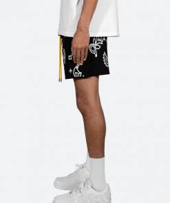Mnml Bottoms Paisley Knit Shorts - Black
