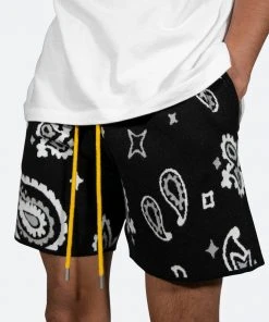 Mnml Bottoms Paisley Knit Shorts - Black