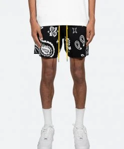 Mnml Bottoms Paisley Knit Shorts - Black