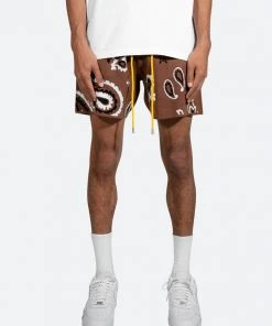 Mnml Bottoms Paisley Knit Shorts - Brown