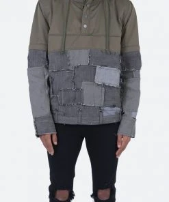 Mnml Patchwork Anorak Jacket - Olive Outerwear