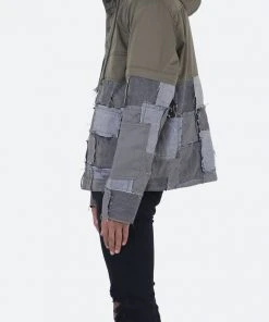 Mnml Patchwork Anorak Jacket - Olive Outerwear