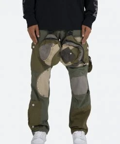 Mnml Patchwork Cargo Pants - Olive