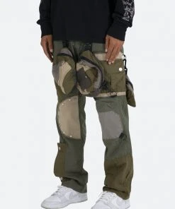 Mnml Patchwork Cargo Pants - Olive