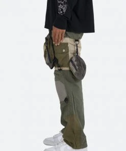Mnml Patchwork Cargo Pants - Olive