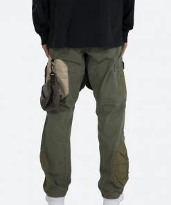 Mnml Patchwork Cargo Pants - Olive