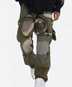 Mnml Patchwork Cargo Pants - Olive