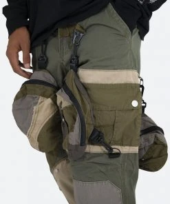 Mnml Patchwork Cargo Pants - Olive