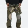 Mnml Patchwork Cargo Pants - Olive