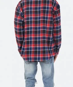 Mnml Plaid Cargo Shirt - Blue/Red