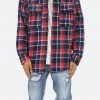 Mnml Plaid Cargo Shirt - Blue/Red