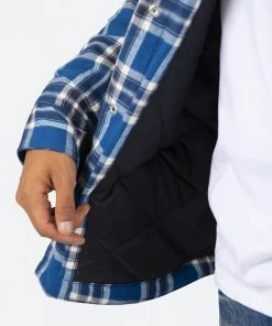 Mnml Plaid Work Jacket - Blue/White