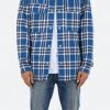 Mnml Plaid Work Jacket - Blue/White