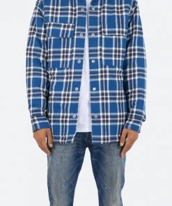 Mnml Plaid Work Jacket - Blue/White