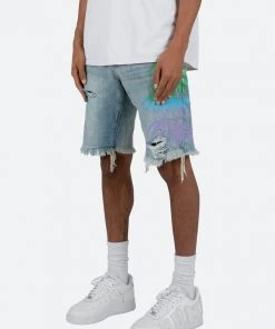 Mnml R468 Palm Denim Shorts - Light Blue