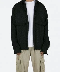 Mnml Raw Edge Flannel - Black