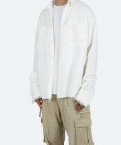 Mnml Raw Edge Flannel - White