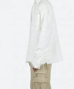 Mnml Raw Edge Flannel - White