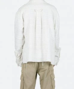 Mnml Raw Edge Flannel - White