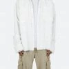 Mnml Raw Edge Flannel - White