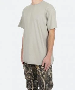 Mnml Raw Edge Tee - Olive Tops