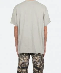 Mnml Raw Edge Tee - Olive Tops