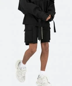 Mnml Relaxed Cargo Shorts - Black