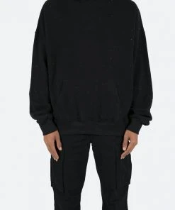 Mnml Rhinestone Hoodie - Black Outerwear