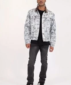 Mnml Outerwear Scribble Trucker Jacket - Blue