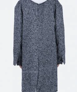 Mnml Outerwear Single Breasted Coat - Black/White