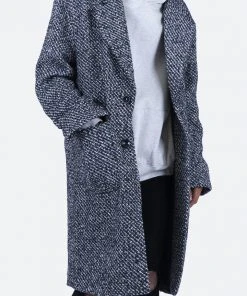 Mnml Outerwear Single Breasted Coat - Black/White