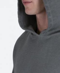 Mnml Single Zip Patched Hoodie - Grey Outerwear