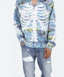 Mnml Tops Skeleton Tropical Shirt - Blue