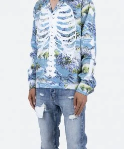 Mnml Tops Skeleton Tropical Shirt - Blue