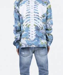 Mnml Tops Skeleton Tropical Shirt - Blue