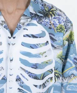 Mnml Tops Skeleton Tropical Shirt - Blue