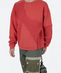 Mnml Split Sweater Crewneck - Red