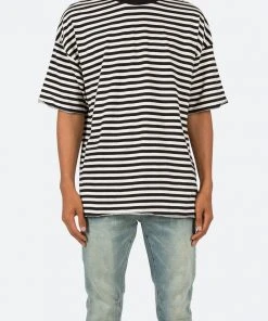 Mnml Striped Drop Tee - Black/White