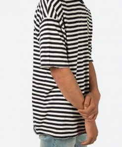 Mnml Striped Drop Tee - Black/White