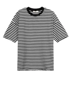 Mnml Striped Drop Tee - Black/White
