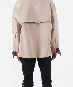 Mnml Suede Work Shirt - Tan Tops