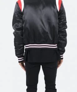 Mnml Teddy Bomber Jacket - Black/Red