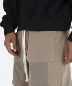 Mnml Bottoms Terry Paneled Shorts - Brown