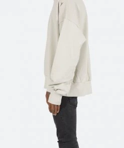 Mnml Threaded Collar Crewneck - Off White