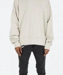 Mnml Threaded Collar Crewneck - Off White