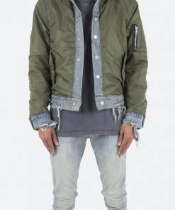 Mnml Trucker Bomber Jacket - Olive