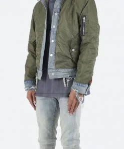 Mnml Trucker Bomber Jacket - Olive