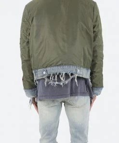 Mnml Trucker Bomber Jacket - Olive